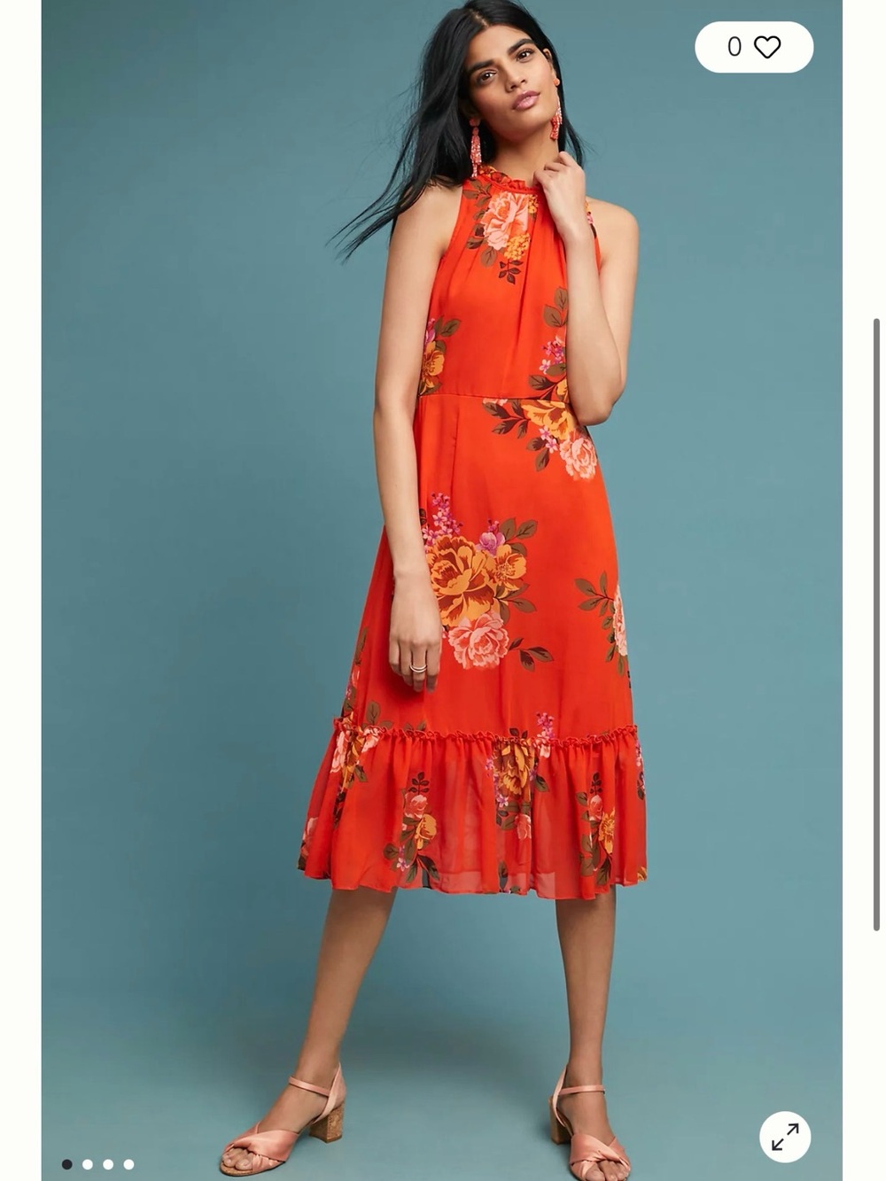 Donna Morgan Jardin Floral Midi Dress | Size 4